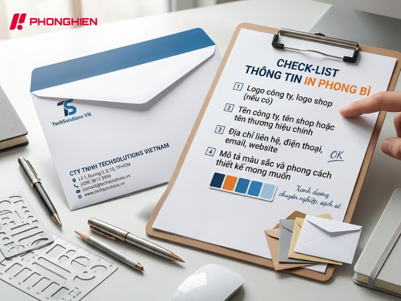 Thông tin cần thiết khi in phong bì