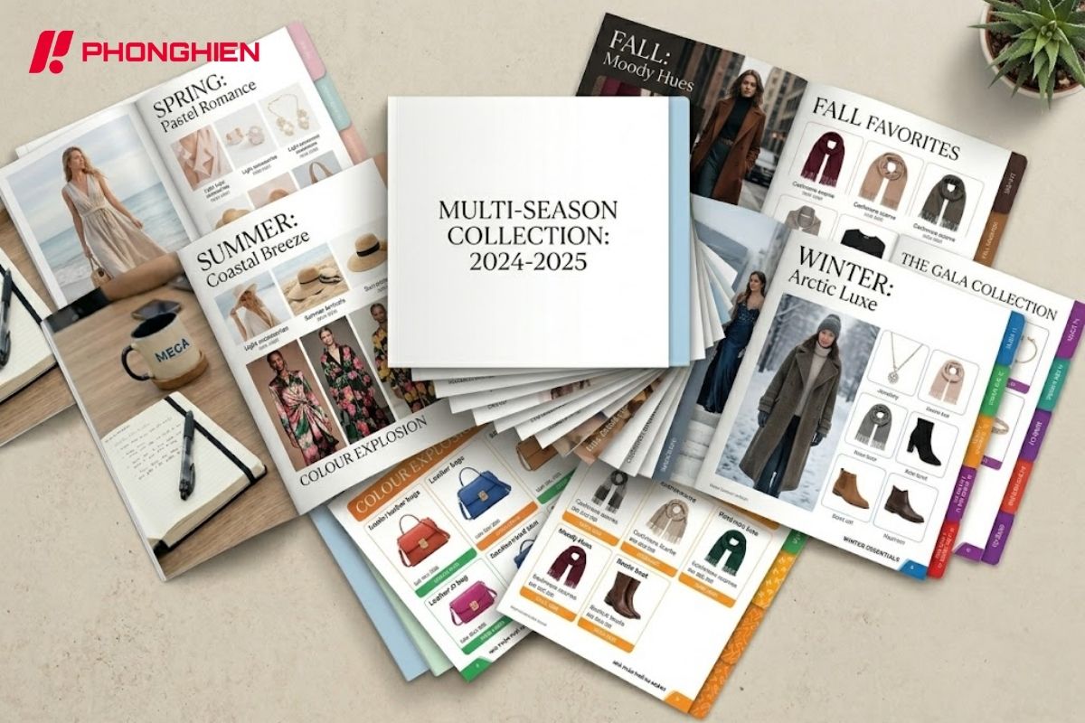Mẫu Catalogue lookbook bộ sưu tập thời trang theo mùa