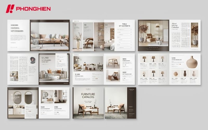 Mẫu Catalogue nội thất phong cách tối giản