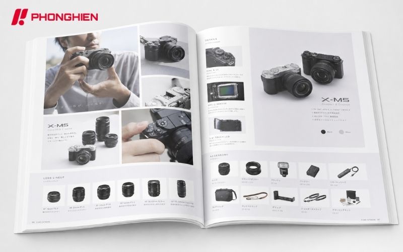 Mẫu Catalogue sản phẩm máy ảnh kèm lens
