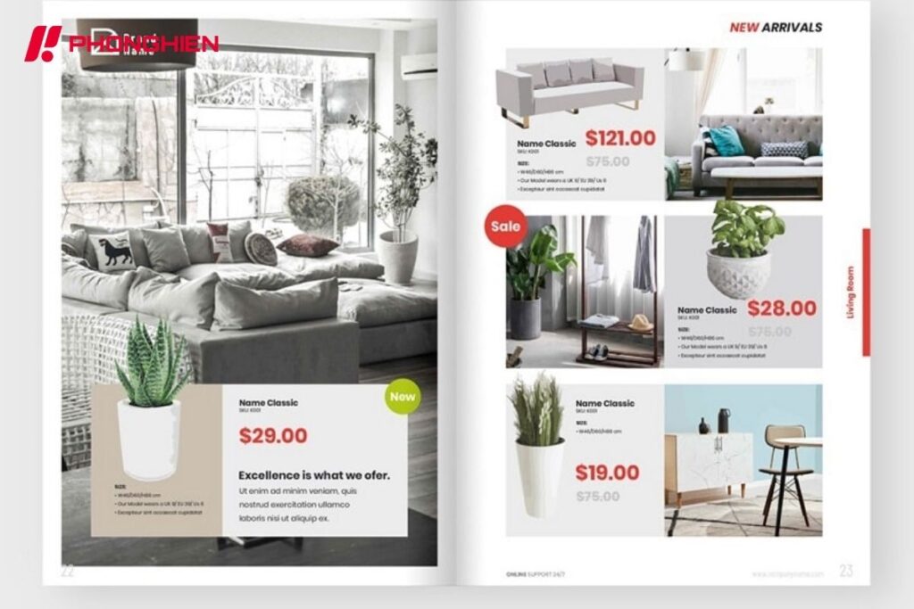 Mẫu Catalogue sản phẩm nội thất