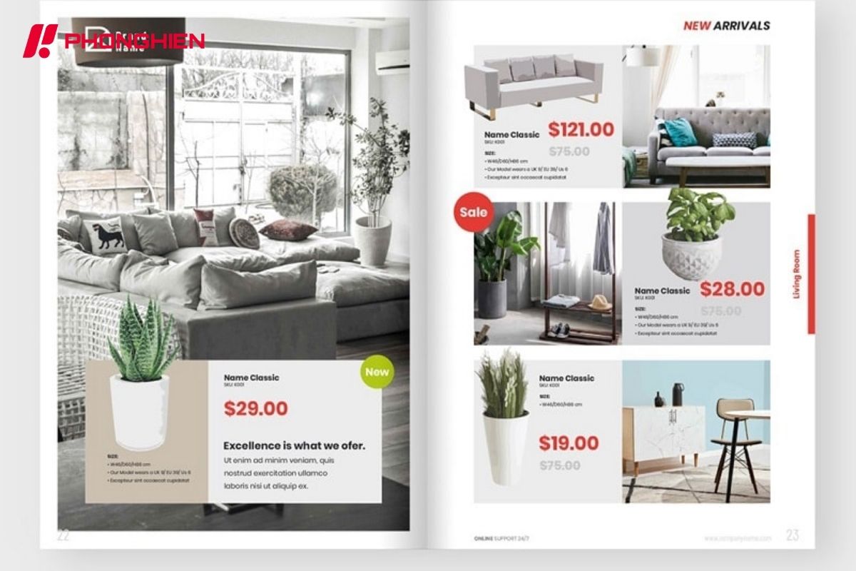 Mẫu Catalogue sản phẩm nội thất