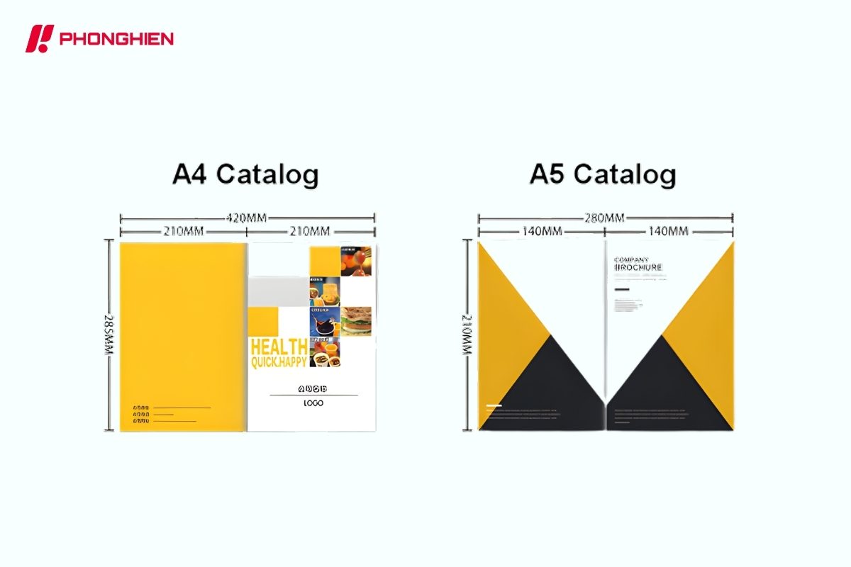 kích thước chuẩn của catalogue