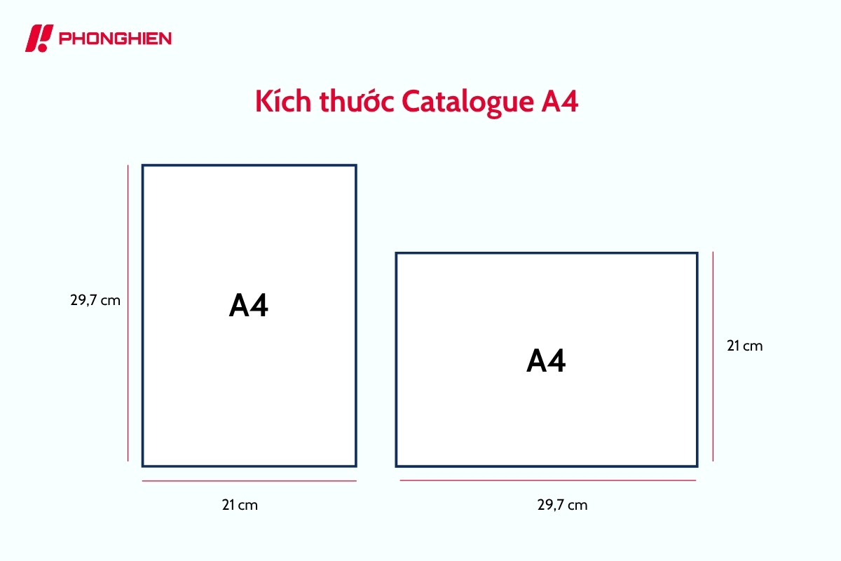 kích thước của catalogue A4