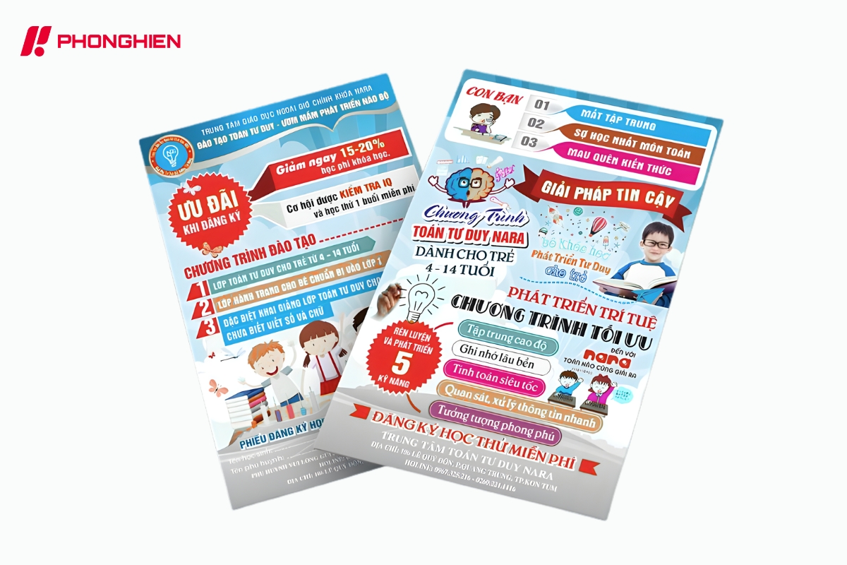 tờ rơi tuyển sinh trung tâm tiếng anh