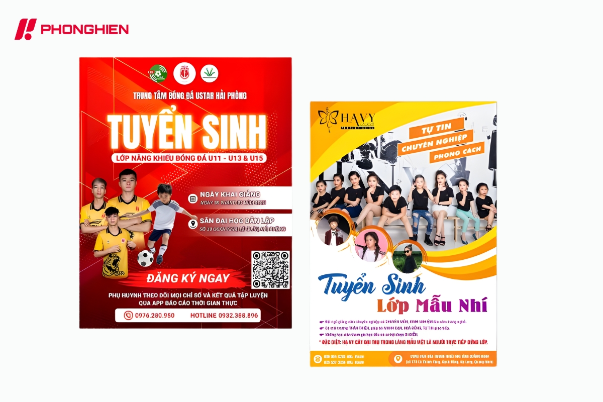 tờ rơi tuyển sinh CLB năng khiếu và kỹ năng