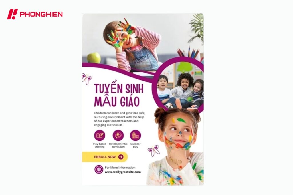 tờ rơi tuyển sinh mầm non