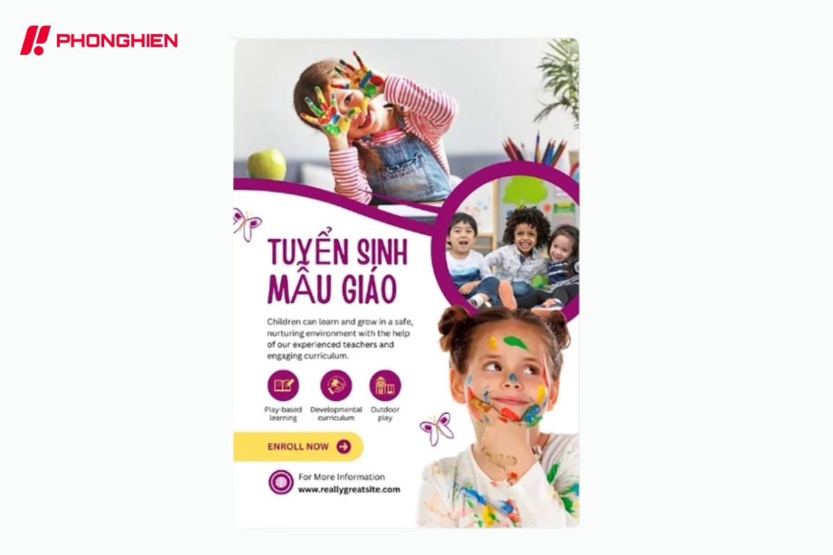 tờ rơi tuyển sinh mầm non