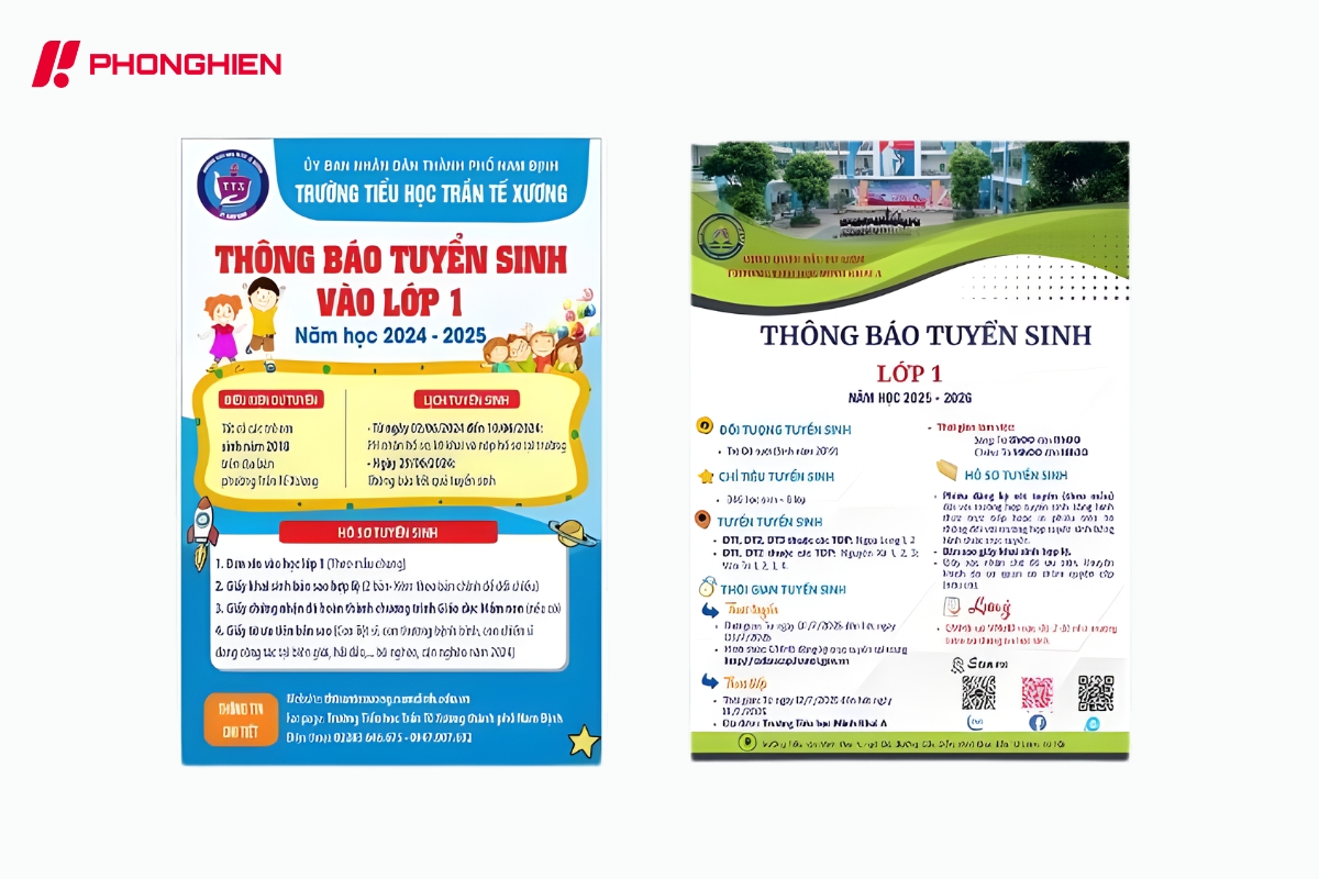 tờ rơi tuyển sinh cấp tiểu học