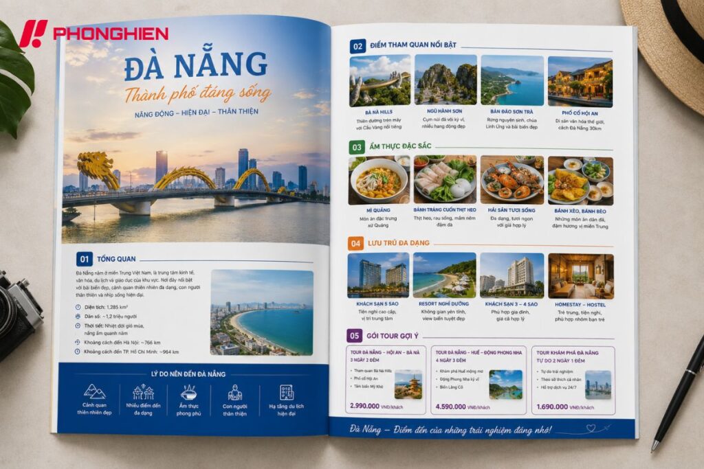 Catalogue du lịch giới thiệu điểm