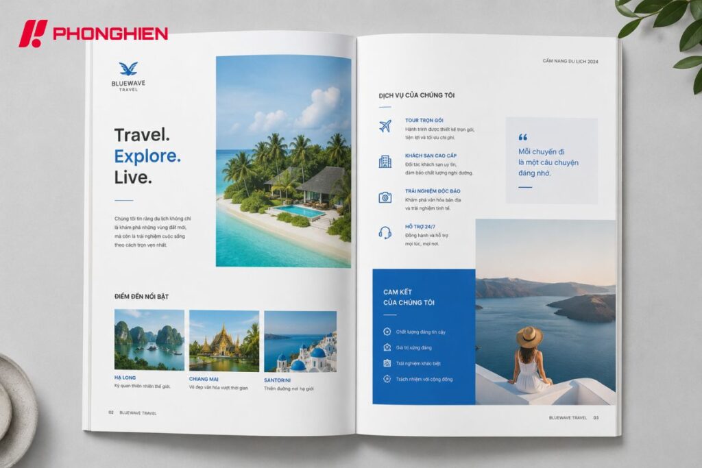 Catalogue du lịch phong cách tối giản