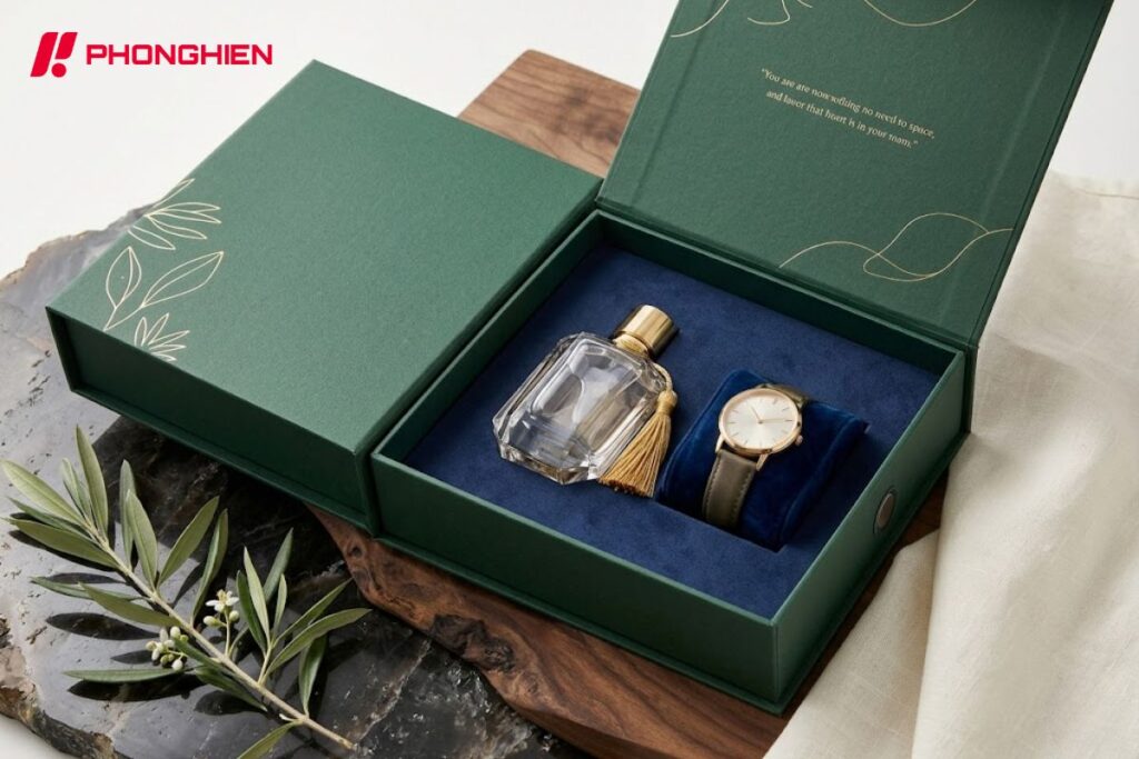 Hộp nắp gập nam châm tạo trải nghiệm mở hộp cao cấp