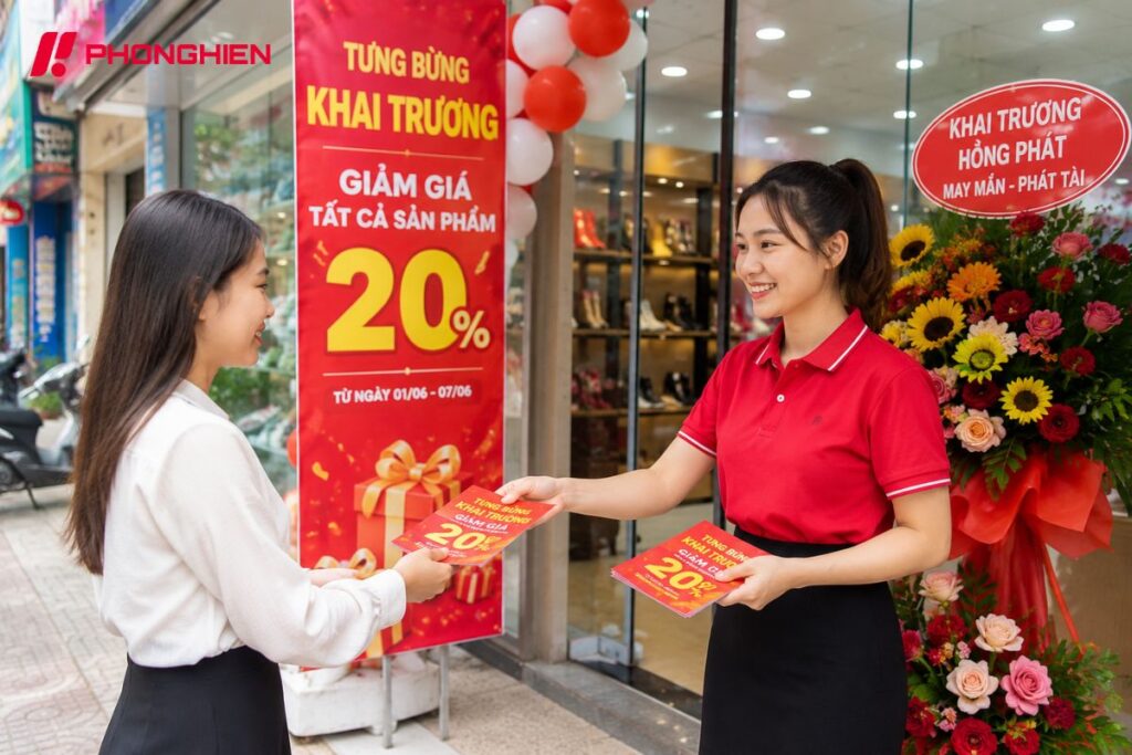 Tờ rơi giúp quảng bá khai trương, khuyến mãi nhanh chóng