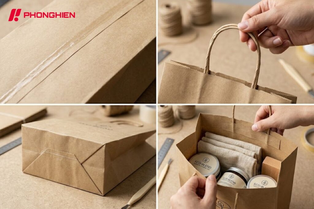 Keo dán túi giấy phải chắc chắn để đảm bảo độ bền khi sử dụng