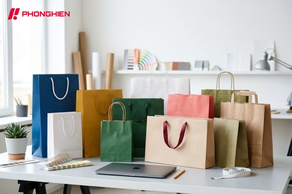 In túi giấy theo yêu cầu giúp tùy chỉnh linh hoạt và nâng tầm thương hiệu