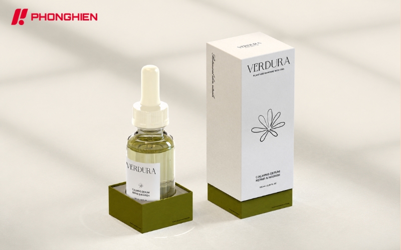 Mẫu hộp giấy đựng mỹ phẩm serum nắp âm dương