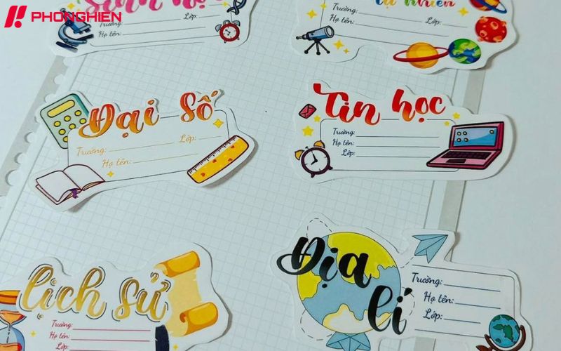 mẫu nhãn vở đẹp