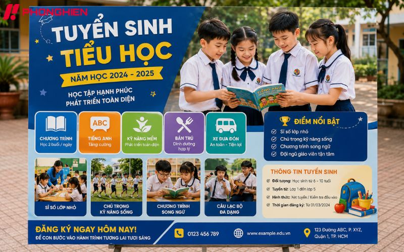Poster tuyển sinh tiểu học