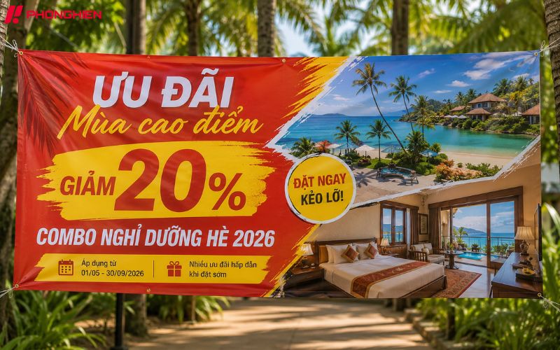 Mẫu băng rôn ưu đãi mùa cao điểm