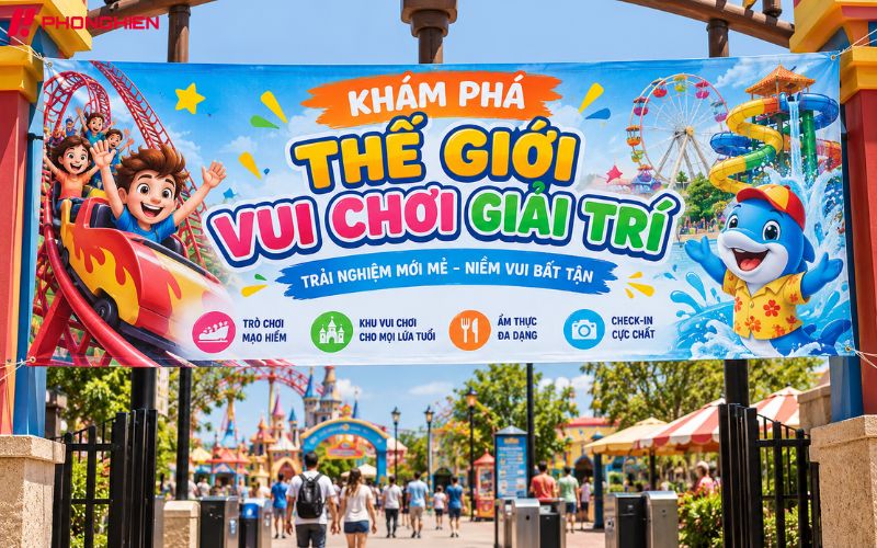 Mẫu băng rôn cho khu vui chơi giải trí