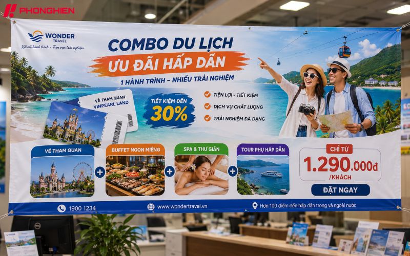 Mẫu băng rôn quảng bá combo vé dịch vụ