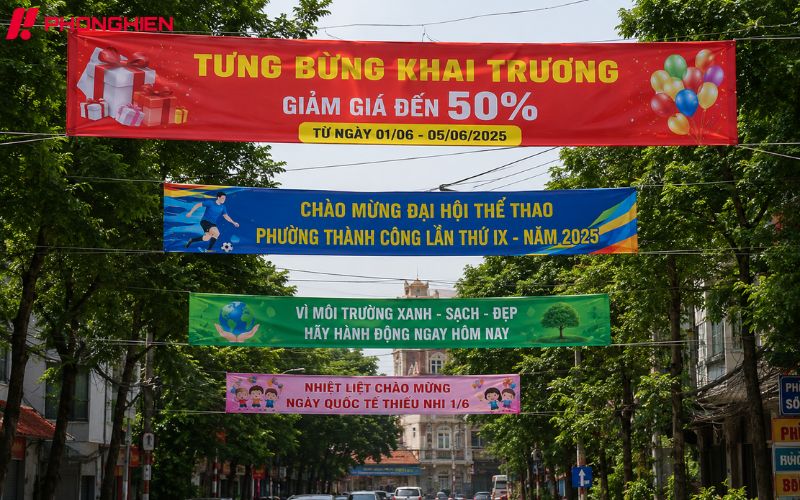 Băng rôn ngang là lựa chọn phổ biến cho quảng cáo và sự kiện