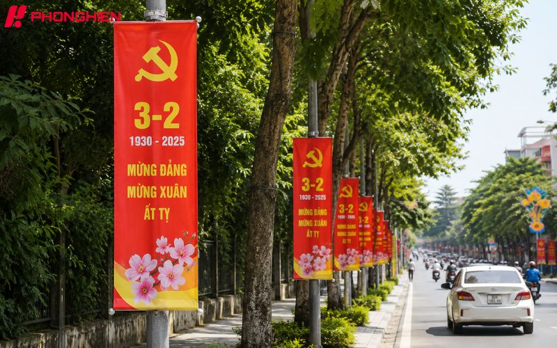 Băng rôn dọc tạo hiệu ứng dẫn mắt và thu hút người qua lại