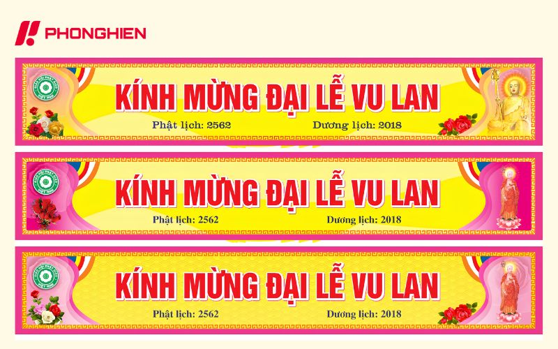 Băng rôn Vu Lan báo hiếu tôn vinh đạo hiếu và tình cảm gia đình