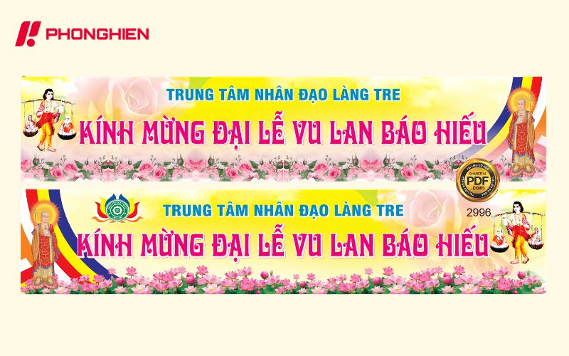 Băng rôn Vu Lan báo hiếu chất lượng cao