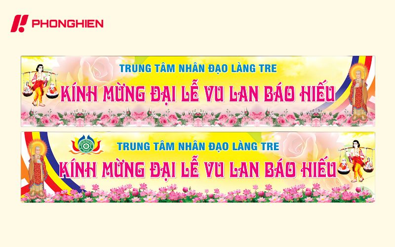 Băng rôn kính mừng đại lễ vu lan báo hiếu