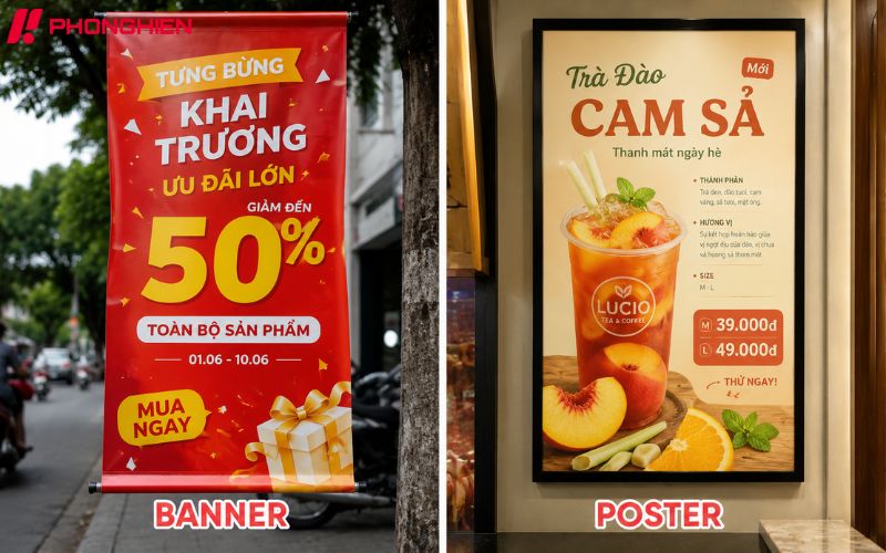Banner nổi bật thông điệp, poster truyền tải nội dung chi tiết