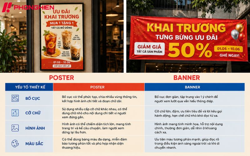 Sự khác nhau giữa thiết kế poster và banner