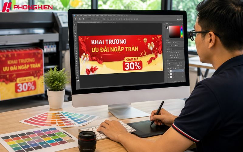 Thiết kế file đúng chuẩn để in băng rôn sắc nét, đúng tỷ lệ
