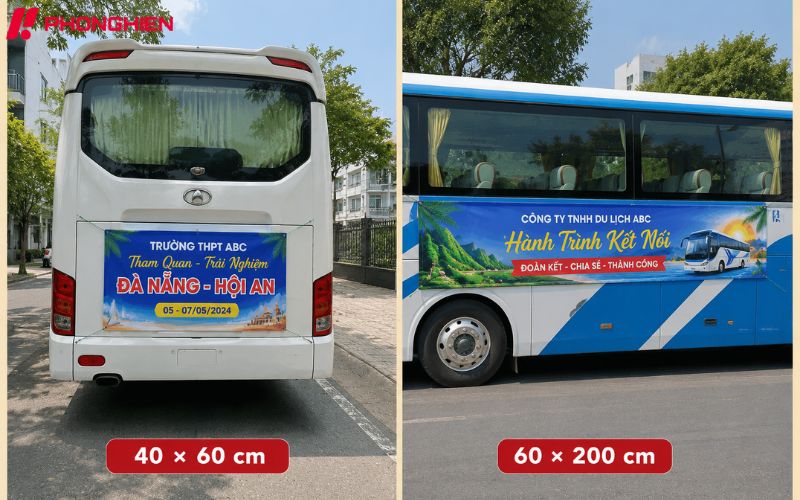 Chọn kích thước băng rôn treo xe phù hợp và an toàn