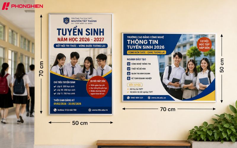 Các kích thước poster chuẩn cho giáo dục và tuyển sinh