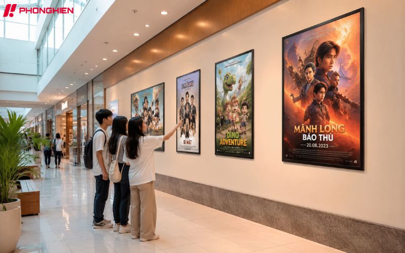 Không gian treo quyết định kích thước poster phù hợp