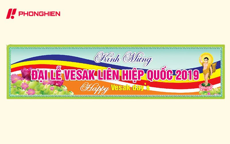 Dịch vụ in băng rôn lễ Phật đản chất lượng cao, màu sắc sắc nét