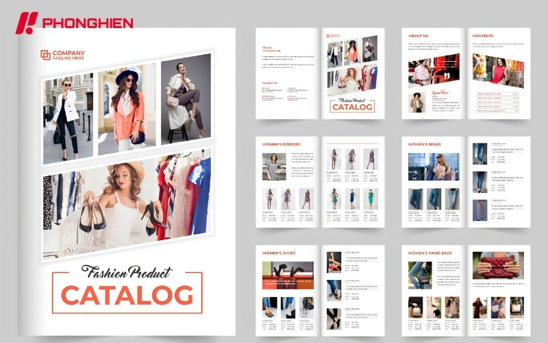 Catalogue thời trang nữ phân theo từng loại sản phẩm