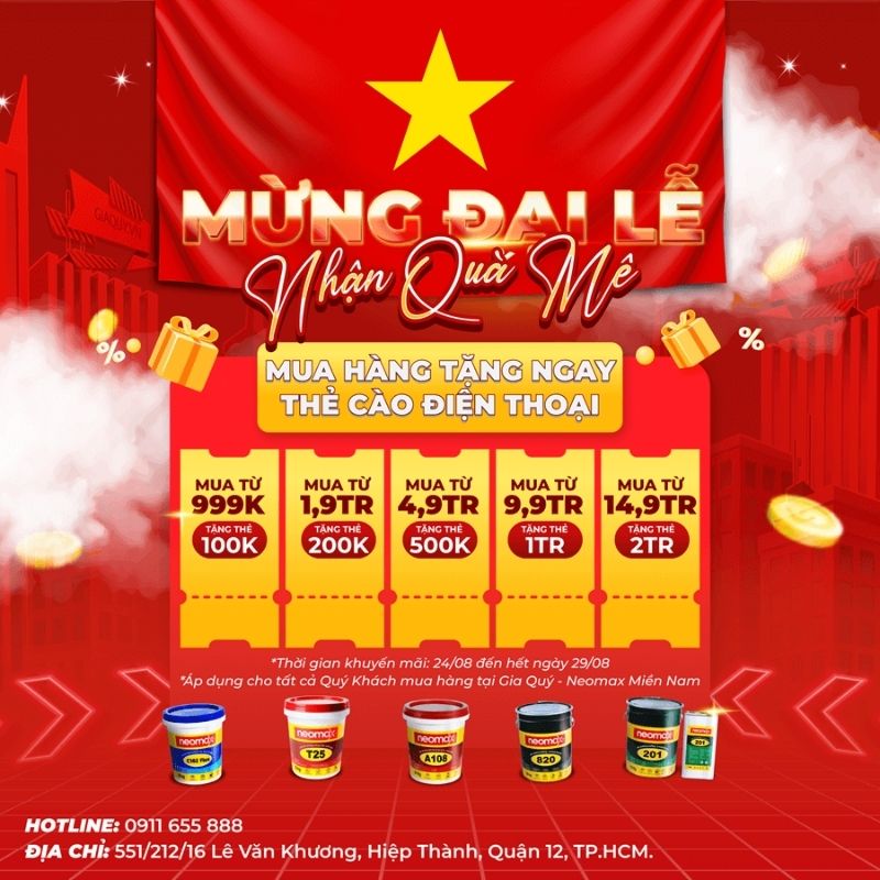 Poster lễ 2/9 giảm giá cho cửa hàng, dịch vụ
