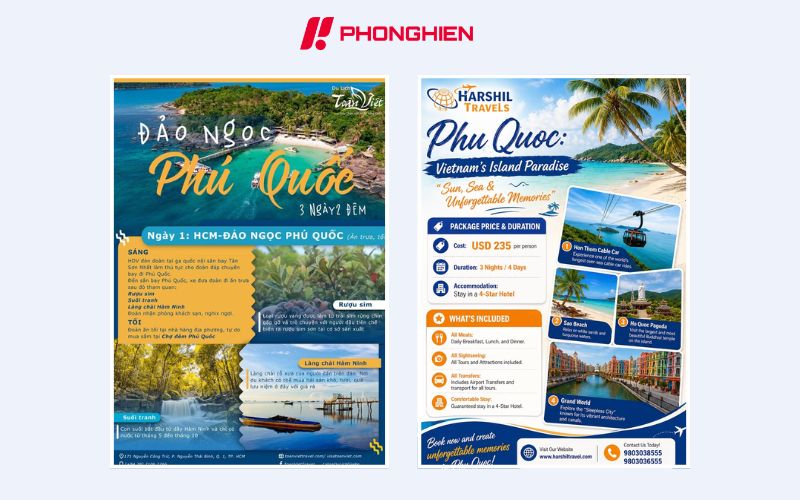 Poster du lịch Phú Quốc phong cách thiết kế hiện đại