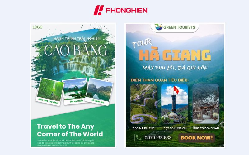 Poster du lịch núi rừng Cao Bằng, Hà Giang