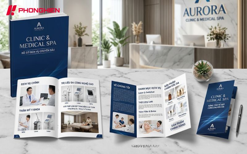 Catalogue dịch vụ Spa y khoa ấn tượng với tông màu lạnh sắc sảo
