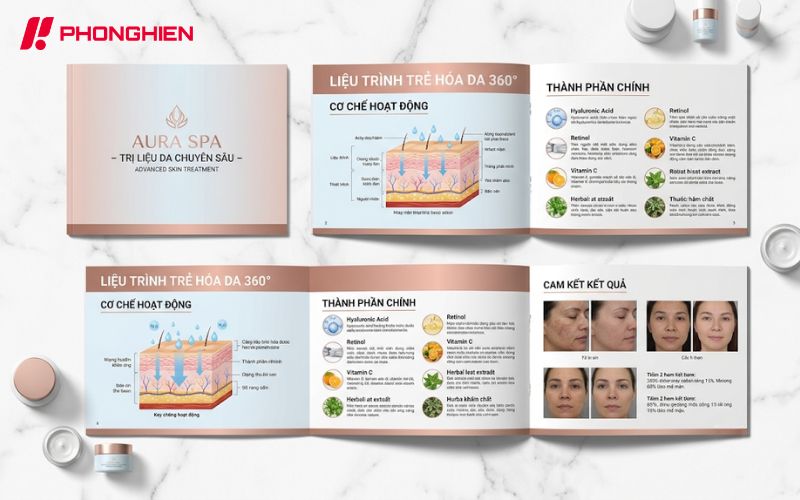 Catalogue Spa chuyên sâu chi tiết thành phần và cam kết rõ ràng
