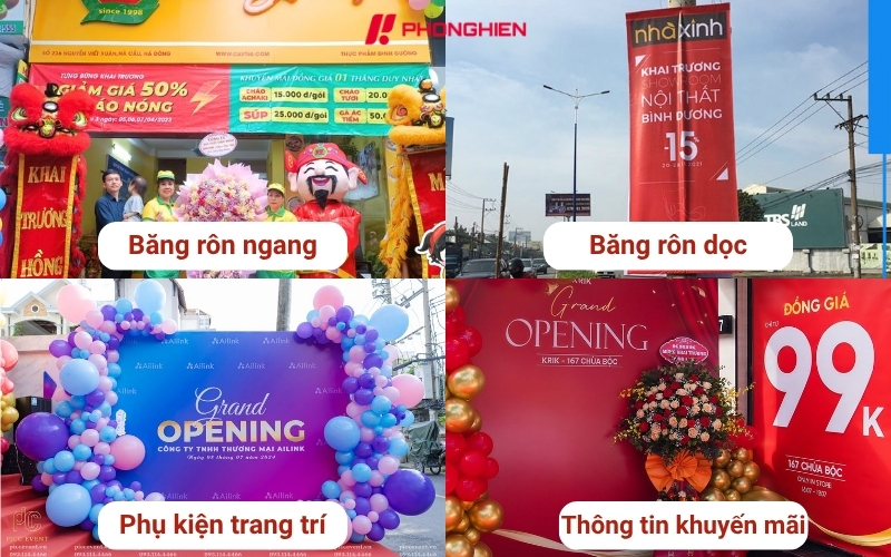 Bốn cách sử dụng băng rôn khai trương