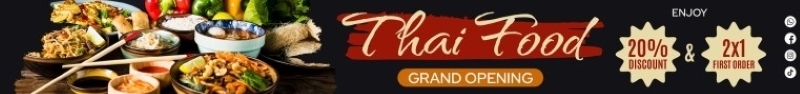 Băng rôn khai trương nhà hàng thái sang trọng theo chiều ngang