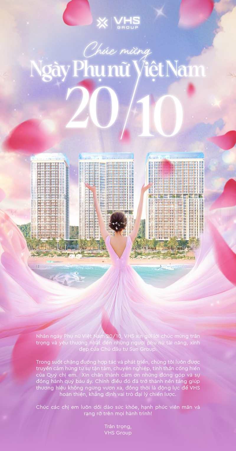 Poster chúc mừng ngày Phụ nữ Việt Nam 20/10 tối giản hiện đại