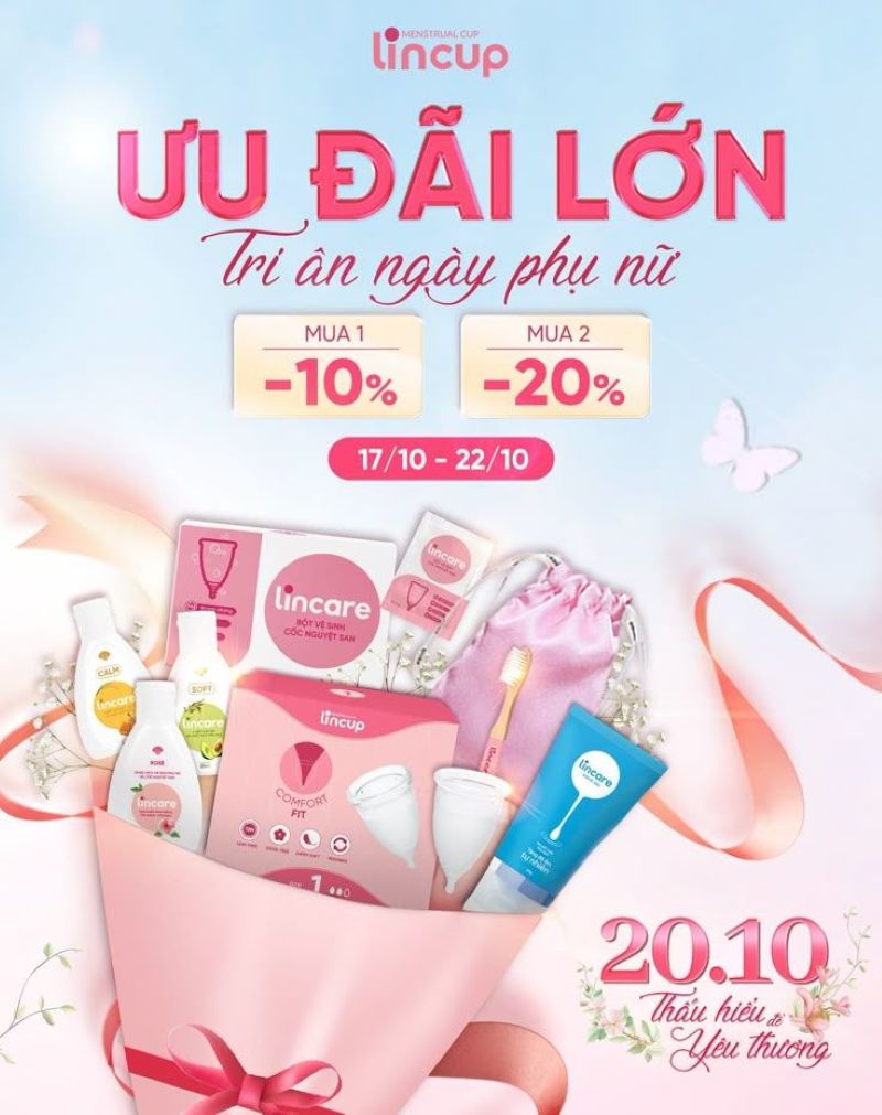 Mẫu poster 20/10 quảng cáo treo trước cửa hàng