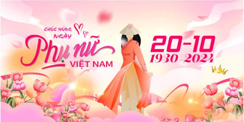 Poster 20/10 tôn vinh vẻ đẹp phụ nữ Việt với hình ảnh áo dài truyền thống