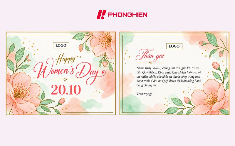 Thiệp 20/10 tặng mẹ thiết kế ấm áp ý nghĩa