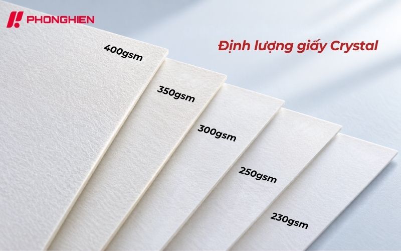 Định lượng phổ biến của giấy Crystal phổ biến